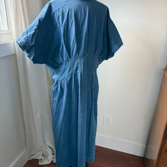 Anthropologie The Tobie Shirt Dress by Exquise in Denim Size 2X - Picture 5 of 8